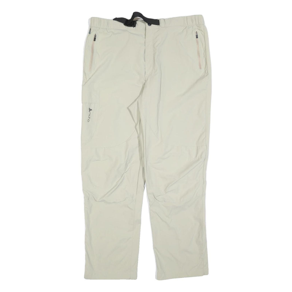 ODLO Mens Polyester Blend Cream Regular Fit Straight Leg Trousers W36 L32