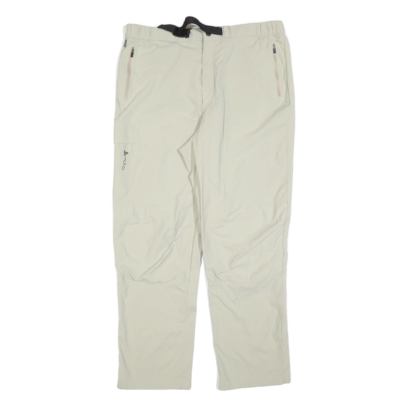 ODLO Mens Polyester Blend Cream Regular Fit Straight Leg Trousers W36 L32