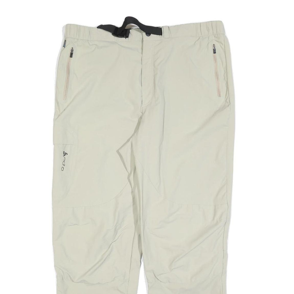 ODLO Mens Polyester Blend Cream Regular Fit Straight Leg Trousers W36 L32