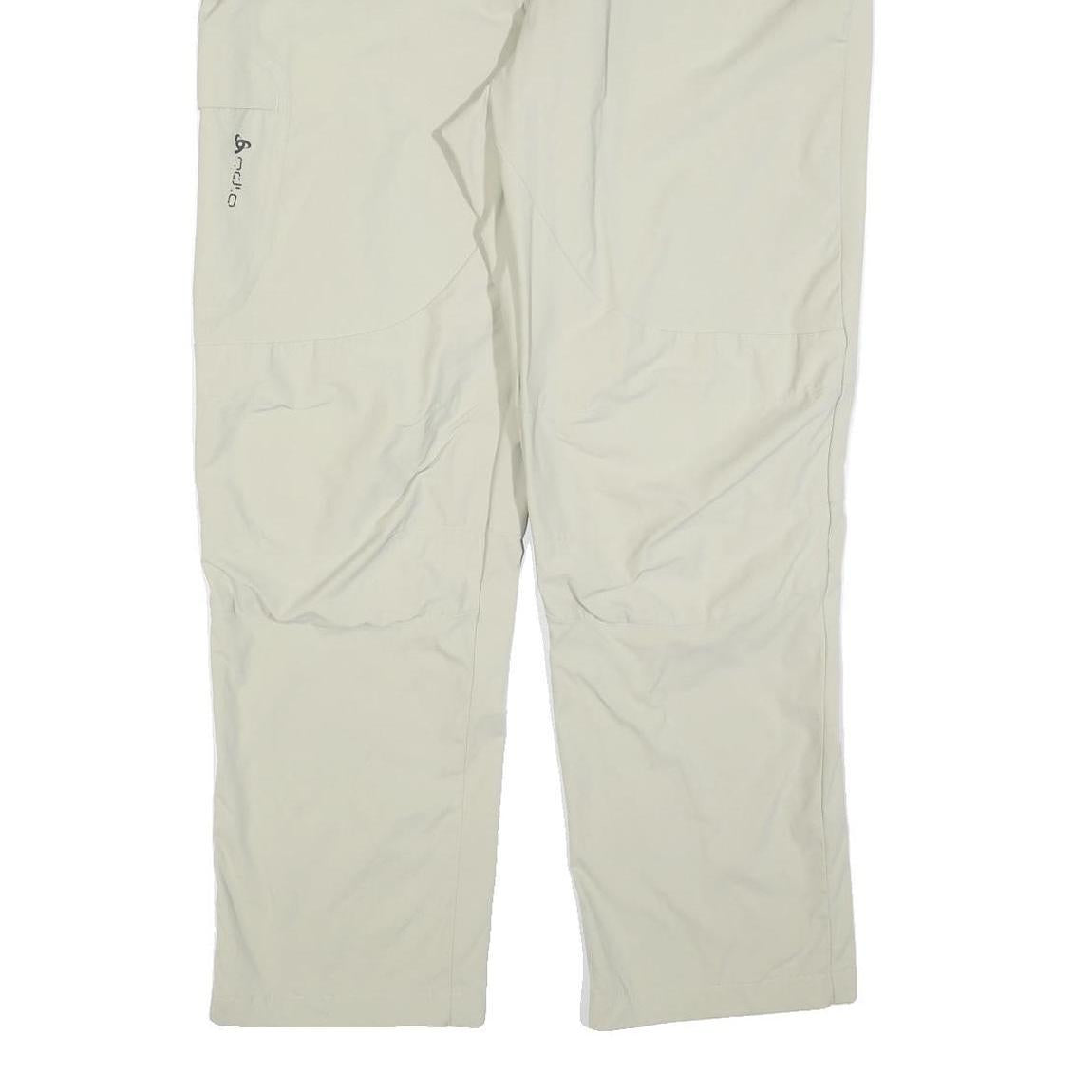 ODLO Mens Polyester Blend Cream Regular Fit Straight Leg Trousers W36 L32