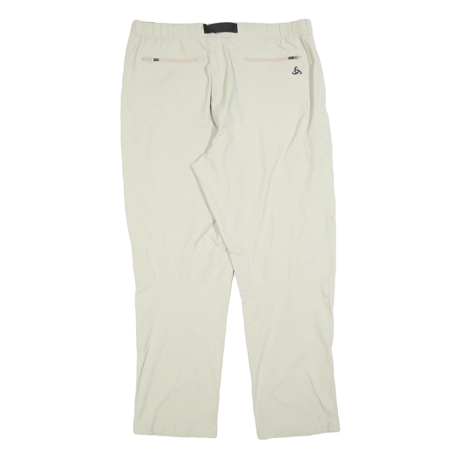 ODLO Mens Polyester Blend Cream Regular Fit Straight Leg Trousers W36 L32