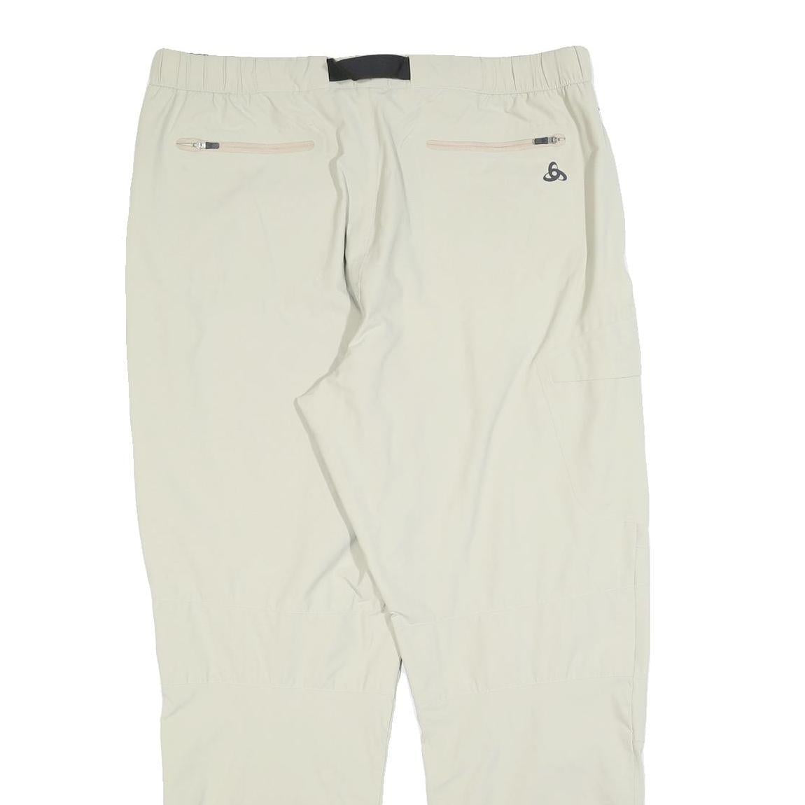 ODLO Mens Polyester Blend Cream Regular Fit Straight Leg Trousers W36 L32