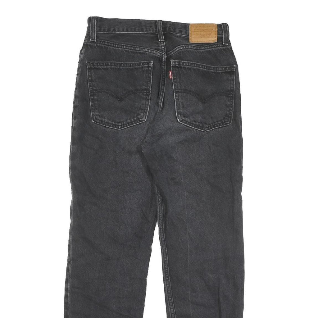 LEVI'S 501 Big E Womens Jeans Black Slim Straight Denim Raw W28 L27 Vintage