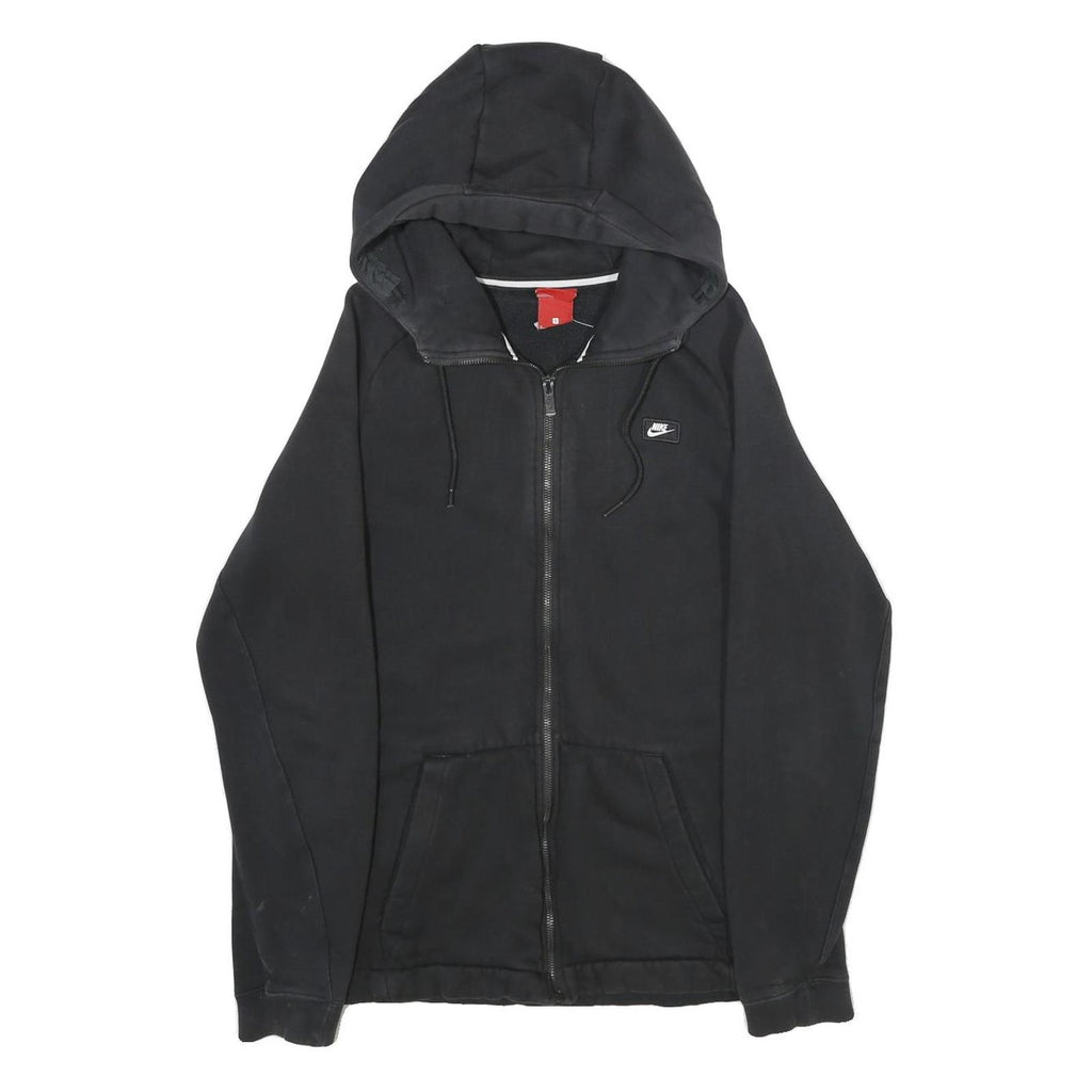 NIKE Mens Black Hoodie S Cotton Blend Full Zip Casual Sportswear