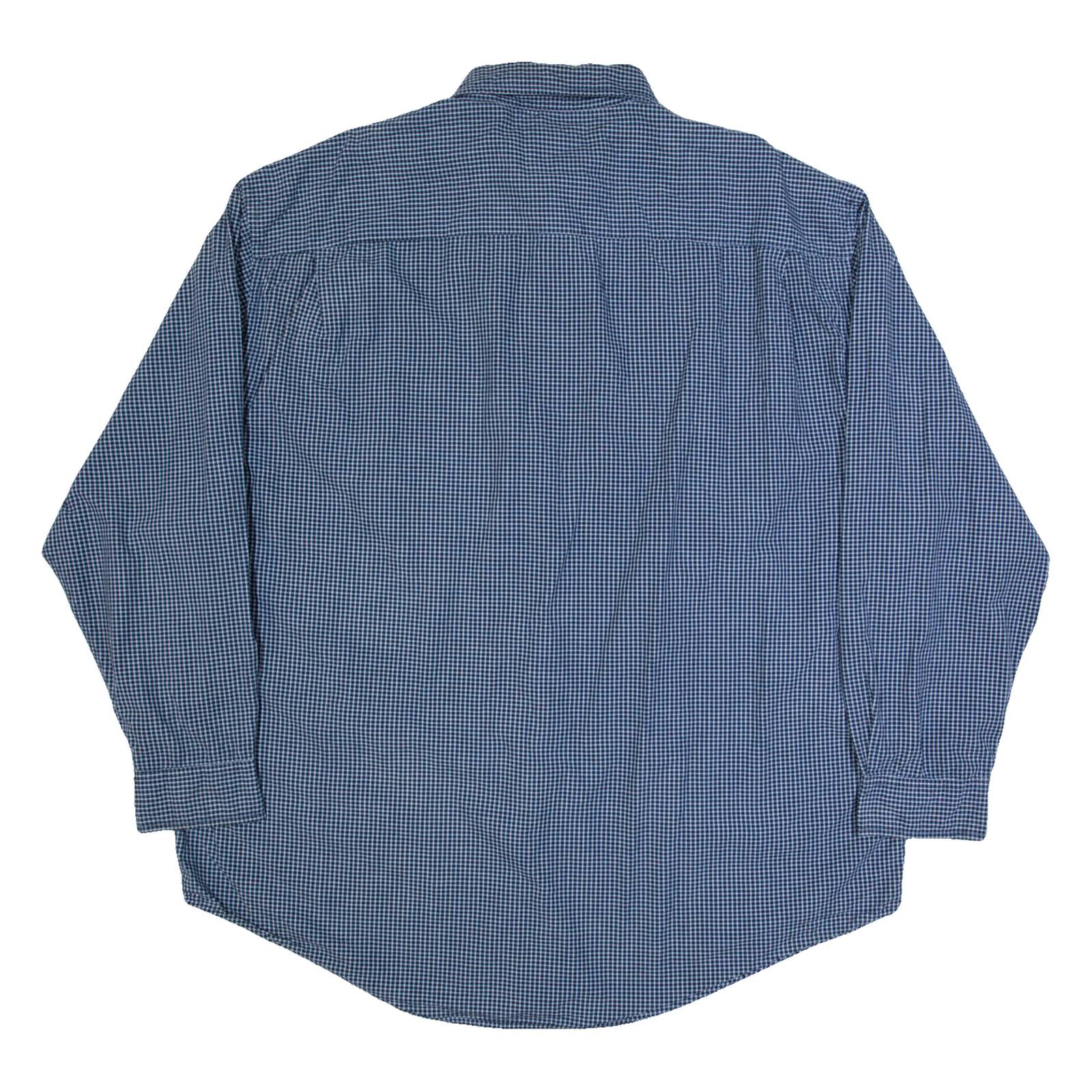 NAUTICA Mens Shirt Blue Check Long Sleeve XL