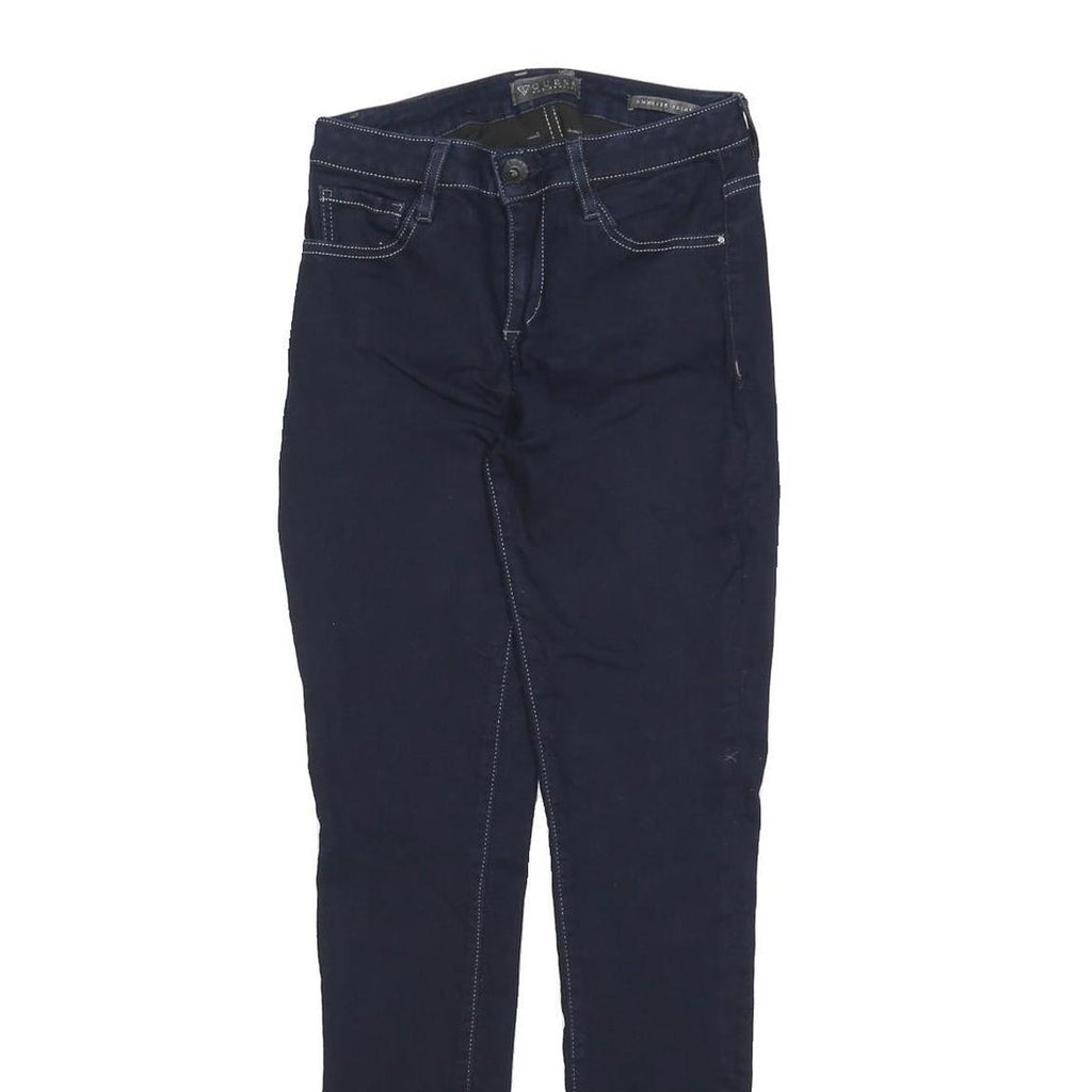 GUESS Womens Jeans Navy Cotton Blend Slim Skinny Zip W25 L28 Stylish Casual