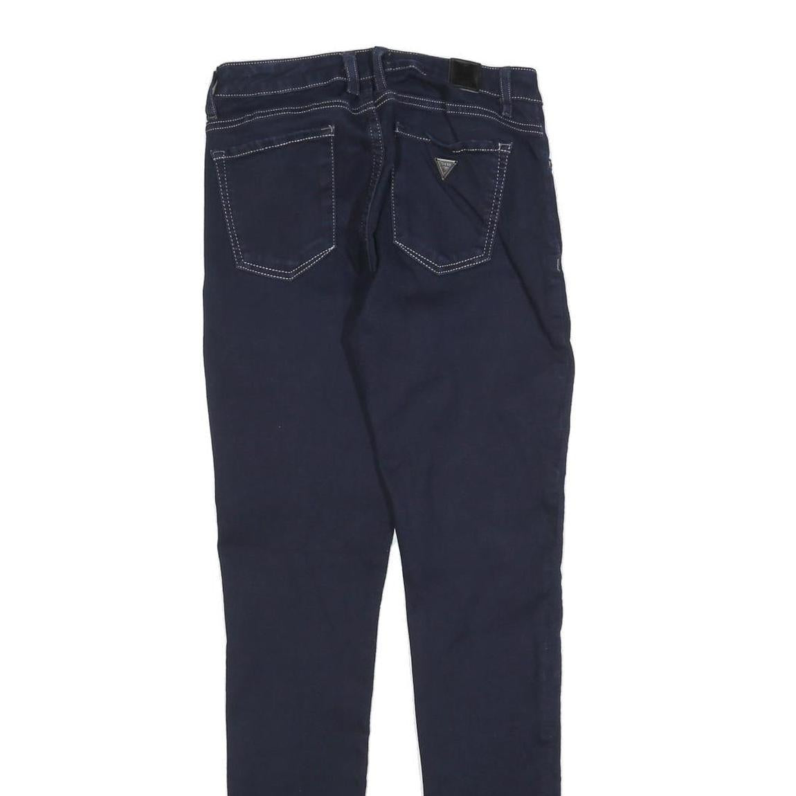 GUESS Womens Jeans Navy Cotton Blend Slim Skinny Zip W25 L28 Stylish Casual