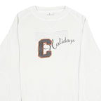 TOM TAILOR Mens White Cotton Crew Neck M Holiday Graphic Sweatshirt