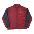 REEBOK Mens Maroon & Navy Zip Jacket XL Polyester Blend Plain Sportswear