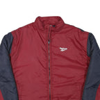 REEBOK Mens Maroon & Navy Zip Jacket XL Polyester Blend Plain Sportswear