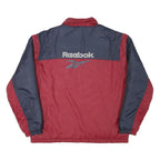 REEBOK Mens Maroon & Navy Zip Jacket XL Polyester Blend Plain Sportswear