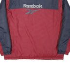 REEBOK Mens Maroon & Navy Zip Jacket XL Polyester Blend Plain Sportswear