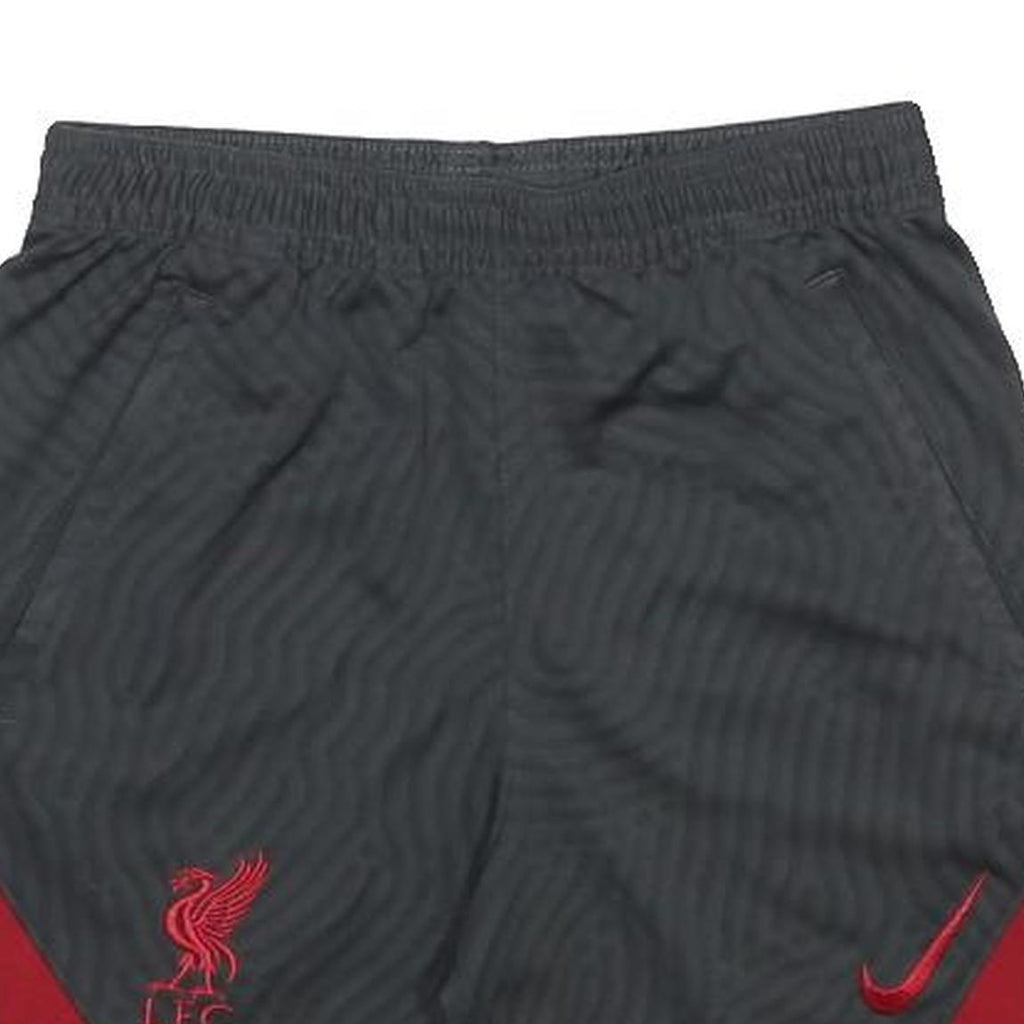 NIKE Boys Sports Black & Red Casual Shorts M W24 Liverpool FC Logo