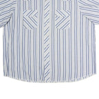 WRANGLER Mens Blue & White Striped Shirt 2XL Cotton Short Sleeve Casual