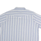 WRANGLER Mens Blue & White Striped Shirt 2XL Cotton Short Sleeve Casual