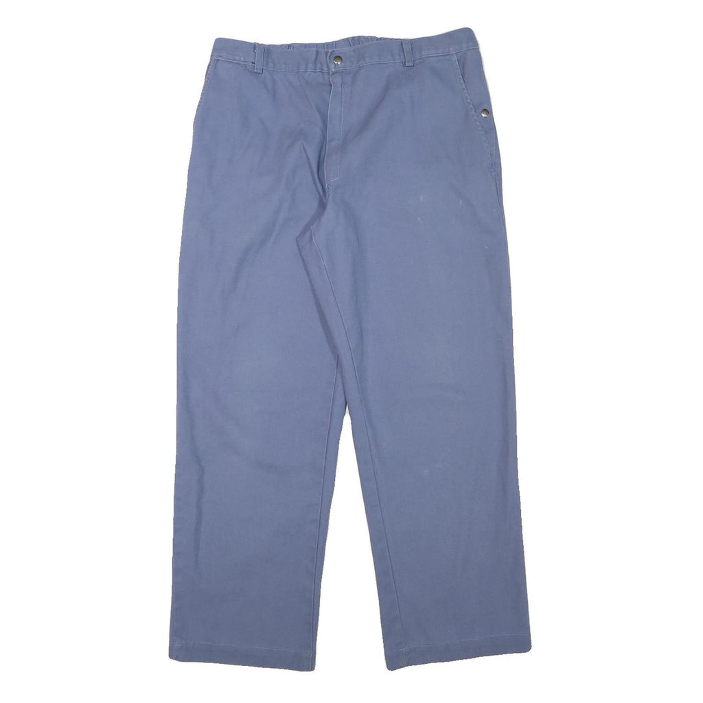 KLOPMAN Mens Cotton Blend Blue Relaxed Straight Trousers W32 L28 Workwear