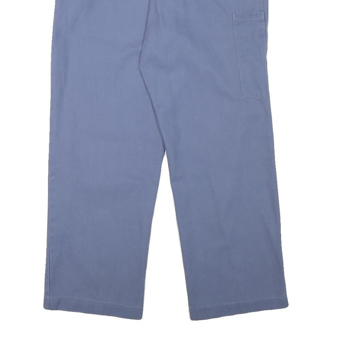 KLOPMAN Mens Cotton Blend Blue Relaxed Straight Trousers W32 L28 Workwear