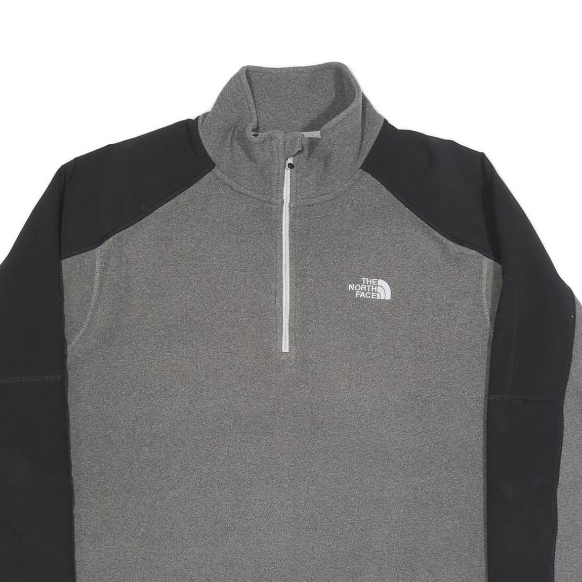 THE NORTH FACE Mens Grey & Black Outdoor Pullover Plain Crew Neck Basic Knit L