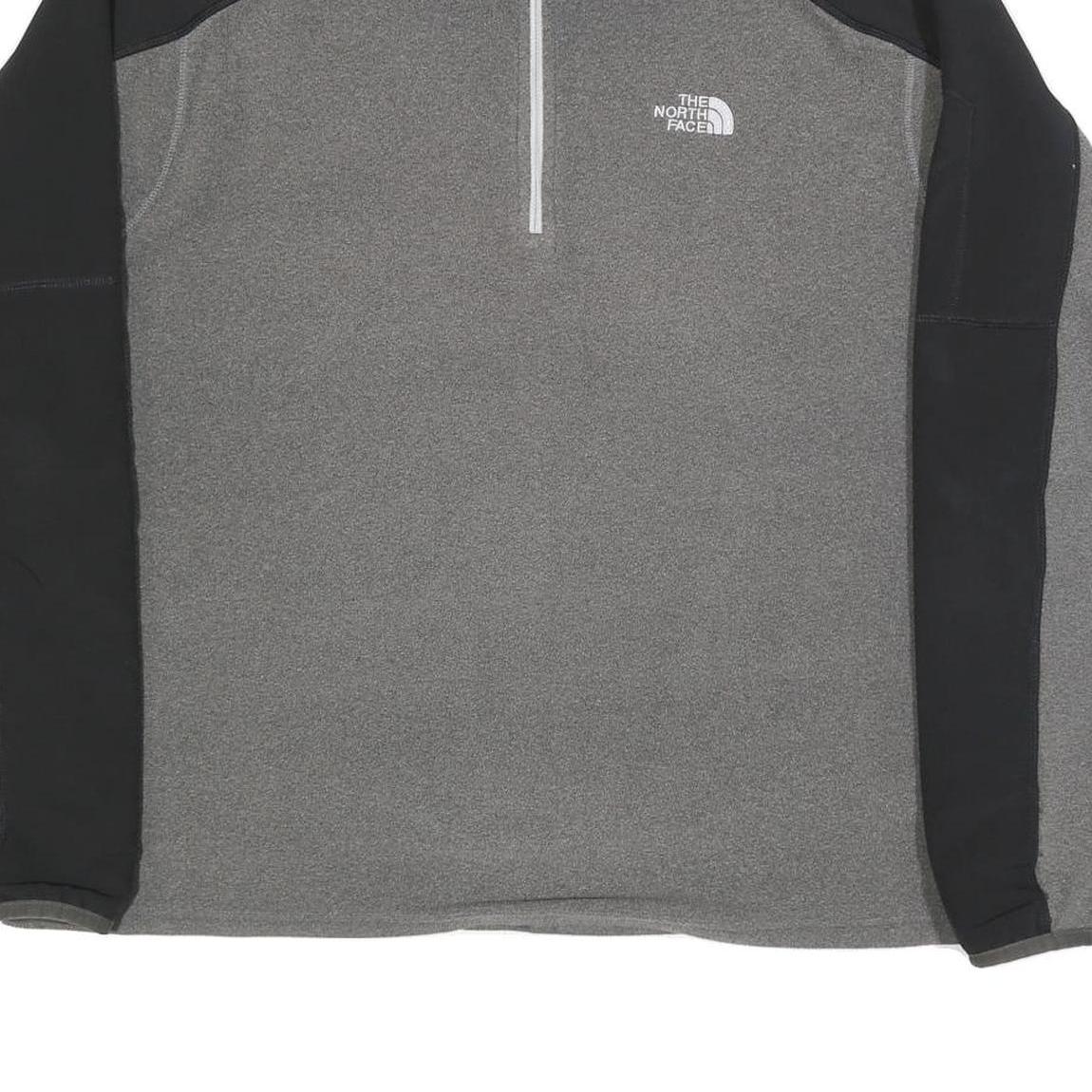 THE NORTH FACE Mens Grey & Black Outdoor Pullover Plain Crew Neck Basic Knit L