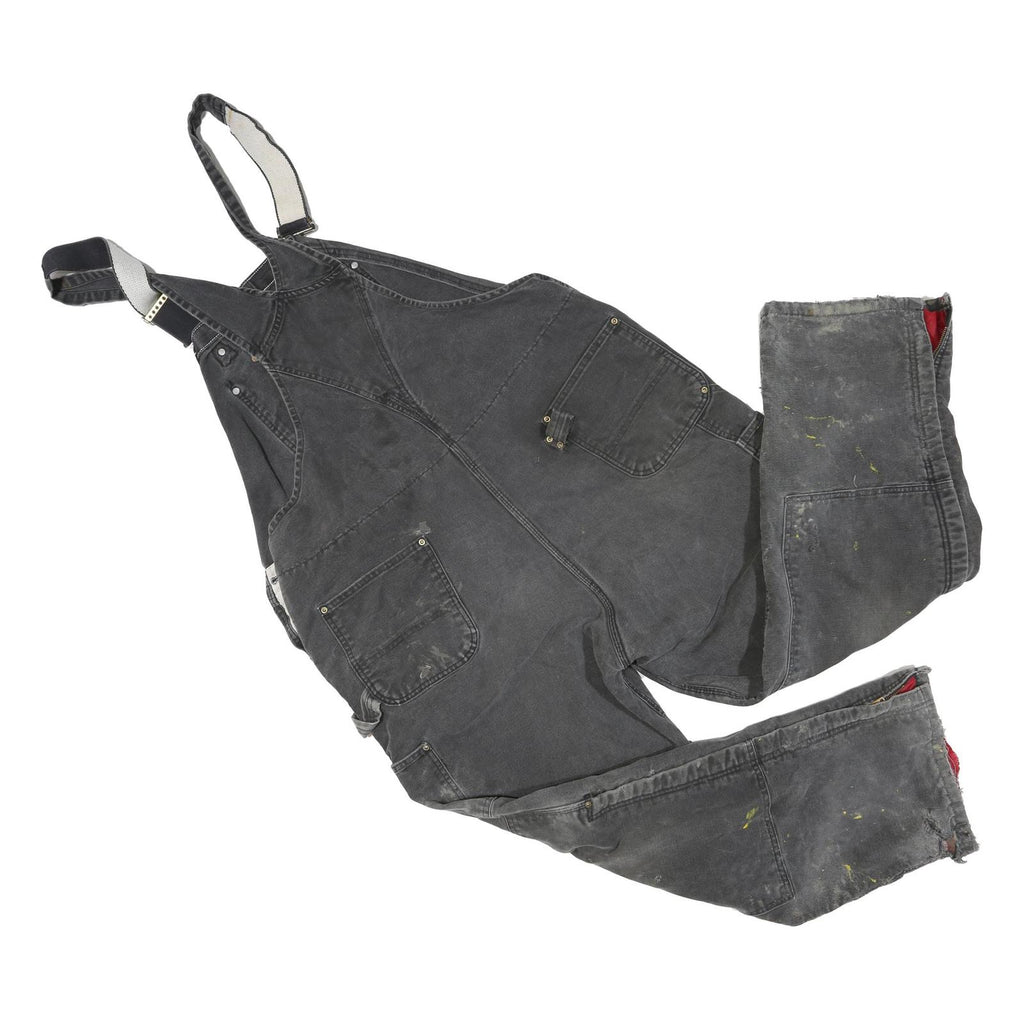 CARHARTT Mens Black Cotton Blend Relaxed Dungarees L W44 L28 Workwear Utility