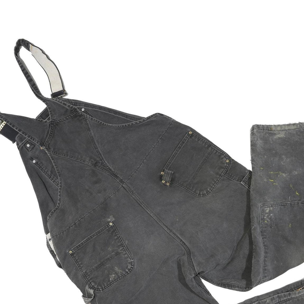 CARHARTT Mens Black Cotton Blend Relaxed Dungarees L W44 L28 Workwear Utility