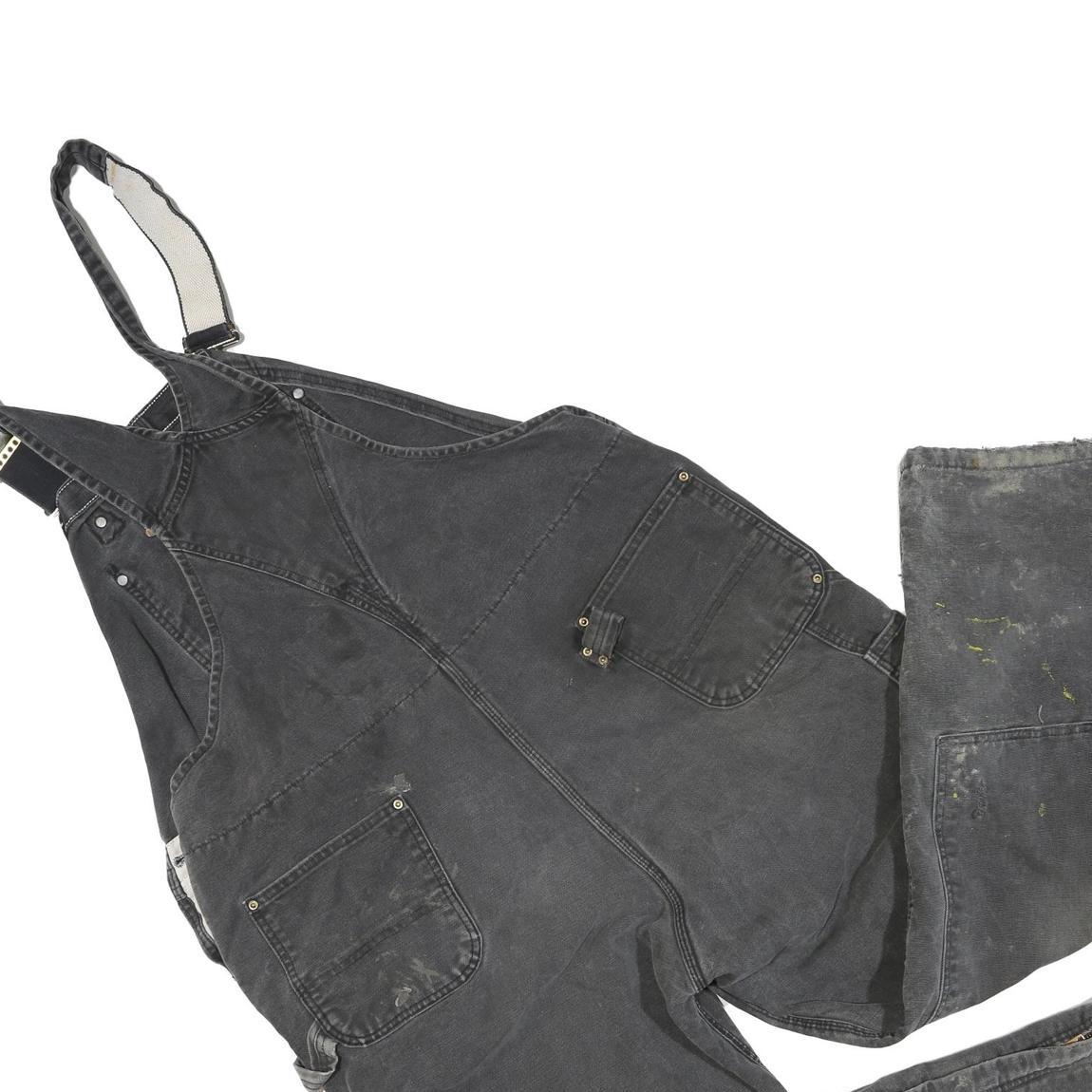 CARHARTT Mens Black Cotton Blend Relaxed Dungarees L W44 L28 Workwear Utility