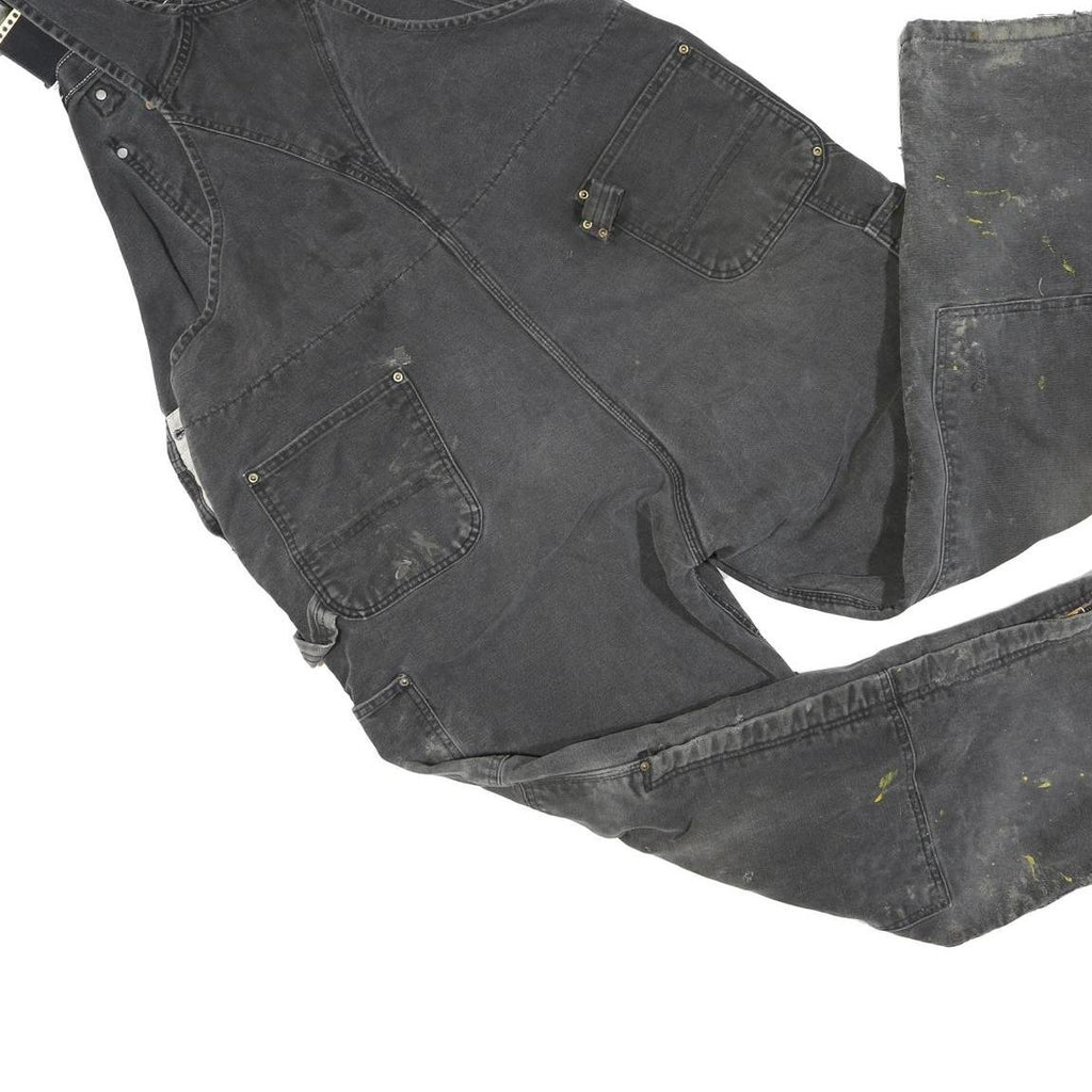 CARHARTT Mens Black Cotton Blend Relaxed Dungarees L W44 L28 Workwear Utility