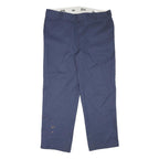 DICKIES Mens Regular Fit Blue Cotton Blend Trousers W39 L30 Workwear Zip