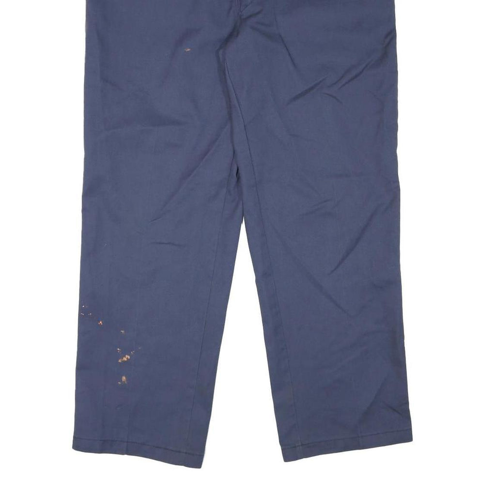 DICKIES Mens Regular Fit Blue Cotton Blend Trousers W39 L30 Workwear Zip