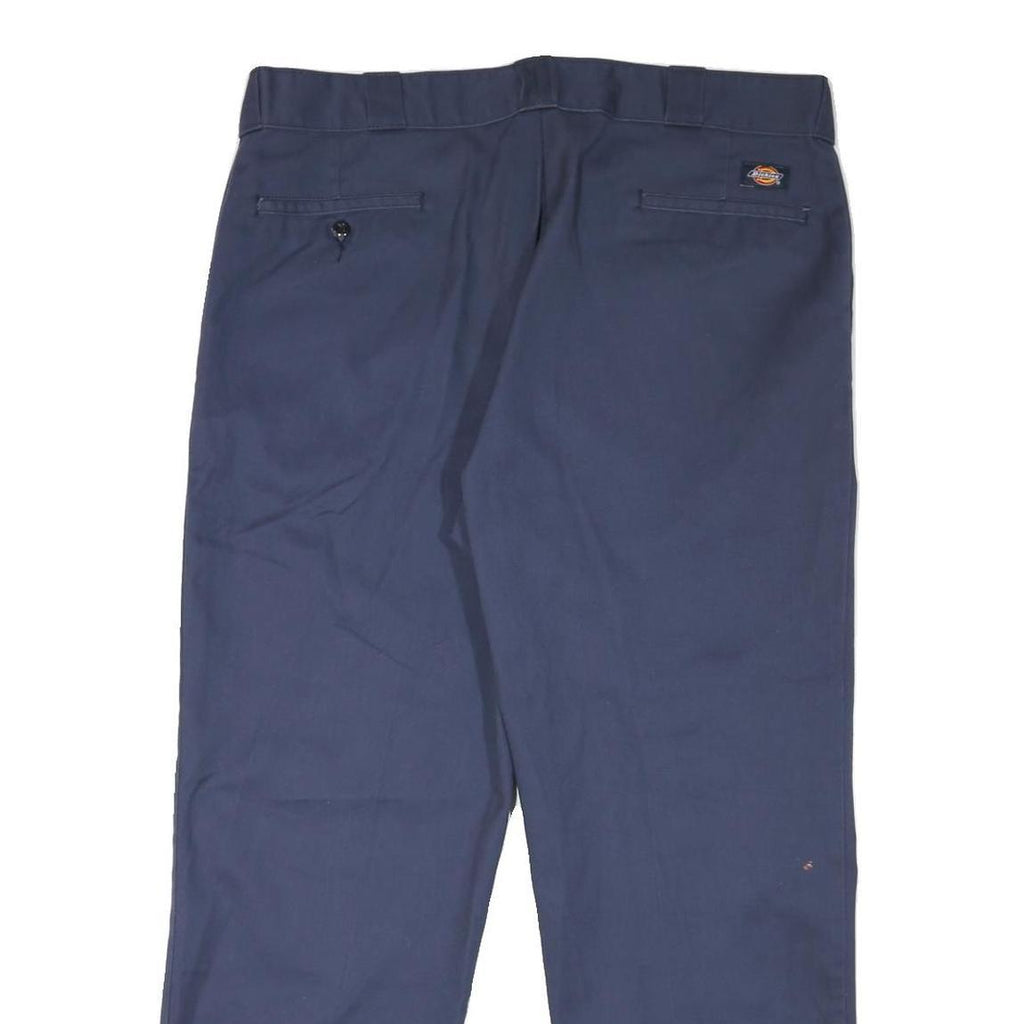 DICKIES Mens Regular Fit Blue Cotton Blend Trousers W39 L30 Workwear Zip