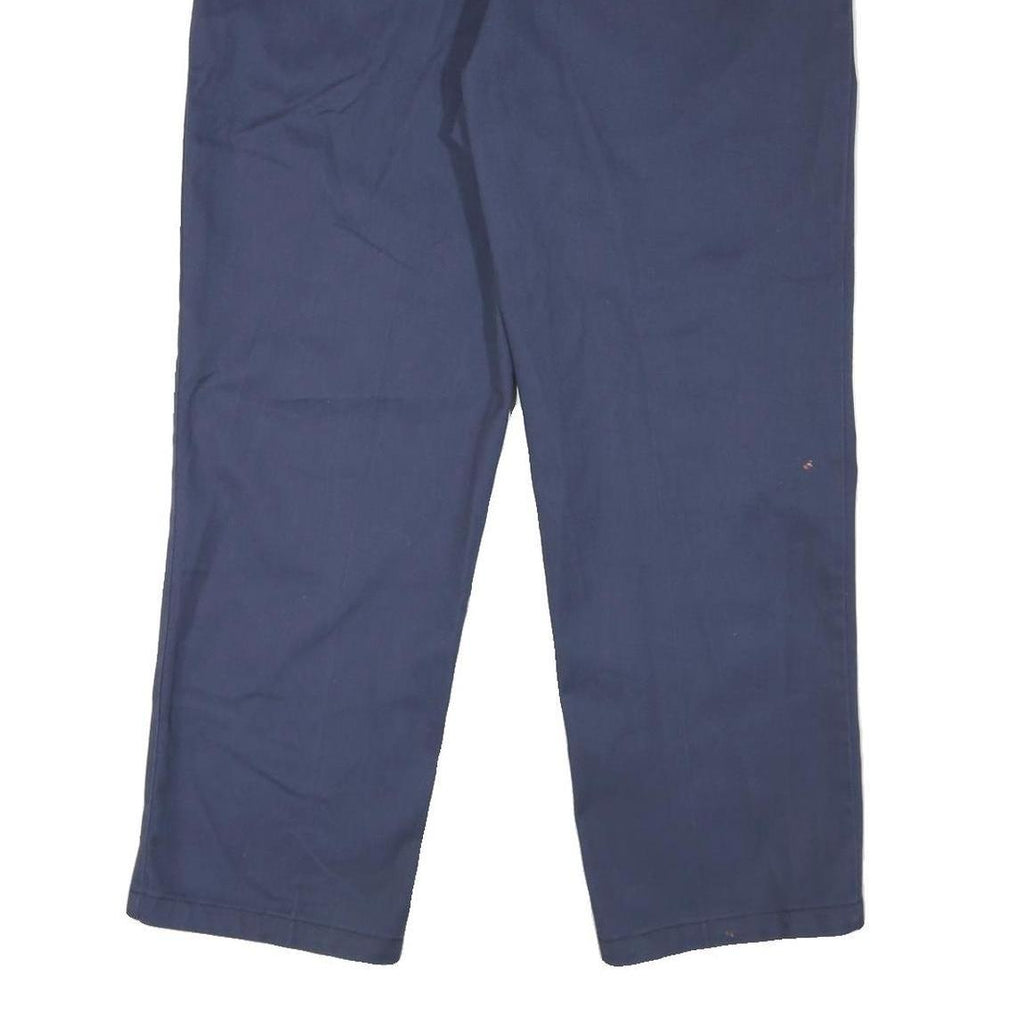 DICKIES Mens Regular Fit Blue Cotton Blend Trousers W39 L30 Workwear Zip