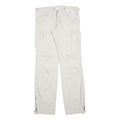 MAKAI Womens Cotton Blend White Regular Fit Cargo Trousers W32 L34 Zip Pockets