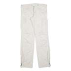 MAKAI Womens Cotton Blend White Regular Fit Cargo Trousers W32 L34 Zip Pockets