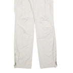 MAKAI Womens Cotton Blend White Regular Fit Cargo Trousers W32 L34 Zip Pockets