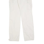 MAKAI Womens Cotton Blend White Regular Fit Cargo Trousers W32 L34 Zip Pockets