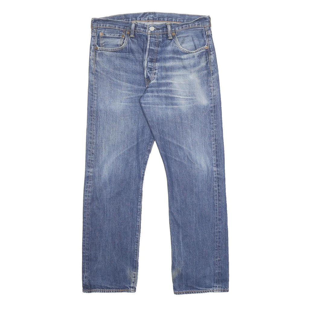 LEVI'S 501 Mens Jeans Blue Regular Straight Denim Medium W34 L30 Classic Button