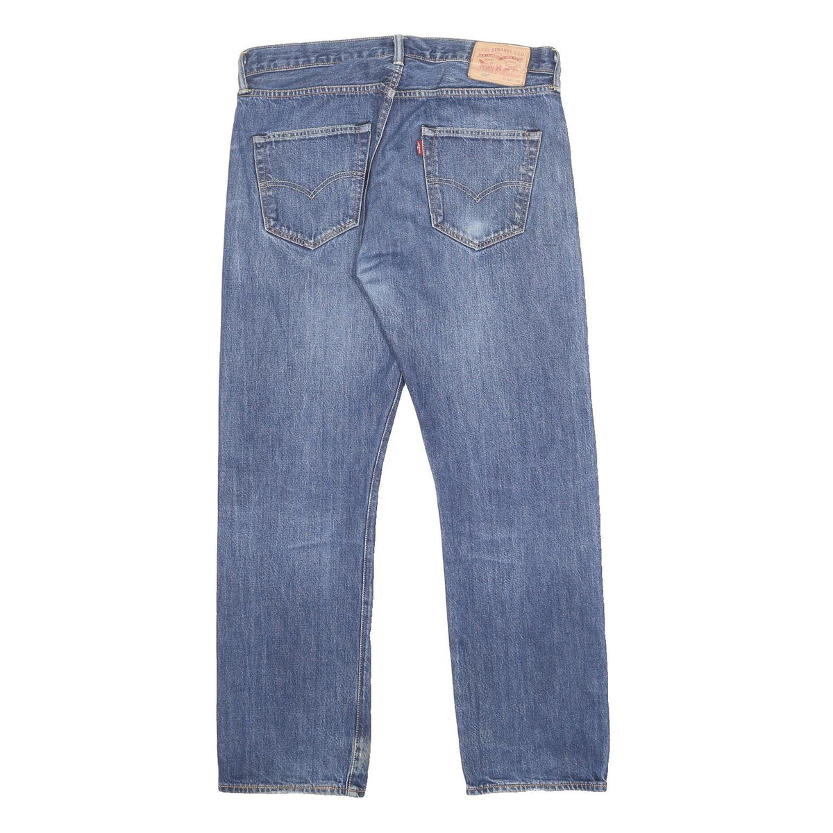LEVI'S 501 Mens Jeans Blue Regular Straight Denim Medium W34 L30 Classic Button