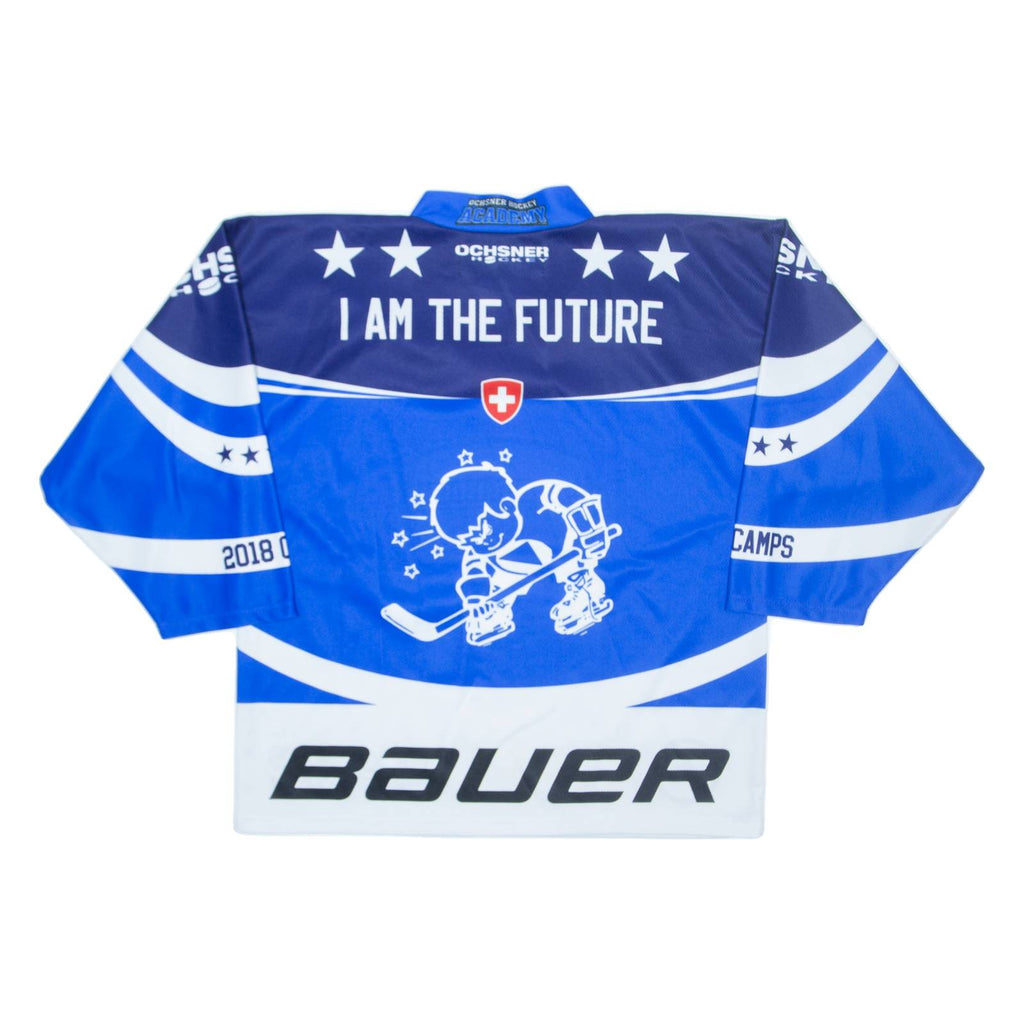 OCHSNER Ice Hockey Academy Mens Jersey Blue 3/4 Sleeve V-Neck XS