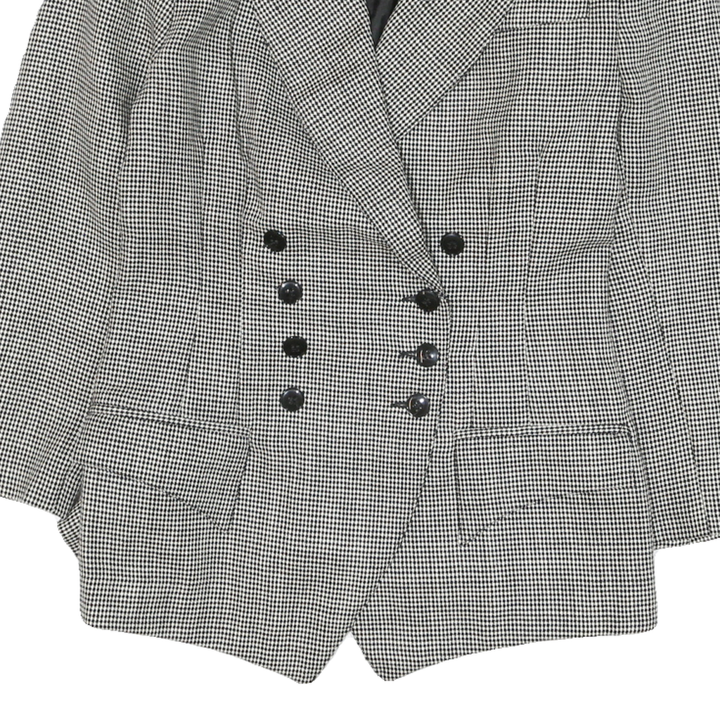 LOBEN Mens Black & White Checked Tailored Jacket M Polyester Blend Double
