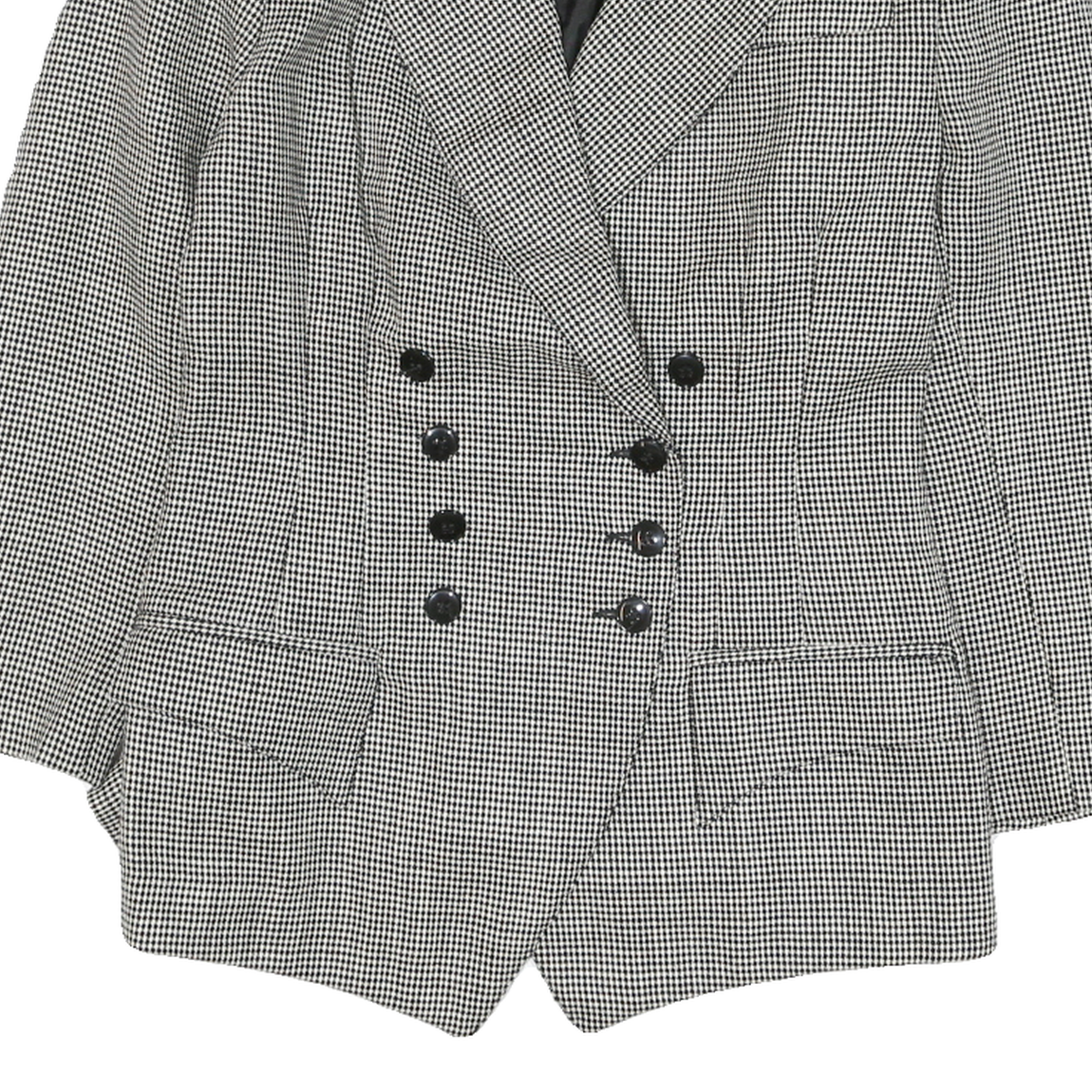 LOBEN Mens Black & White Checked Tailored Jacket M Polyester Blend Double