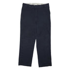 DICKIES Mens Navy Classic Straight Trousers W38 L33 Workwear Polyester Button