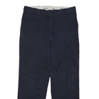 DICKIES Mens Navy Classic Straight Trousers W38 L33 Workwear Polyester Button