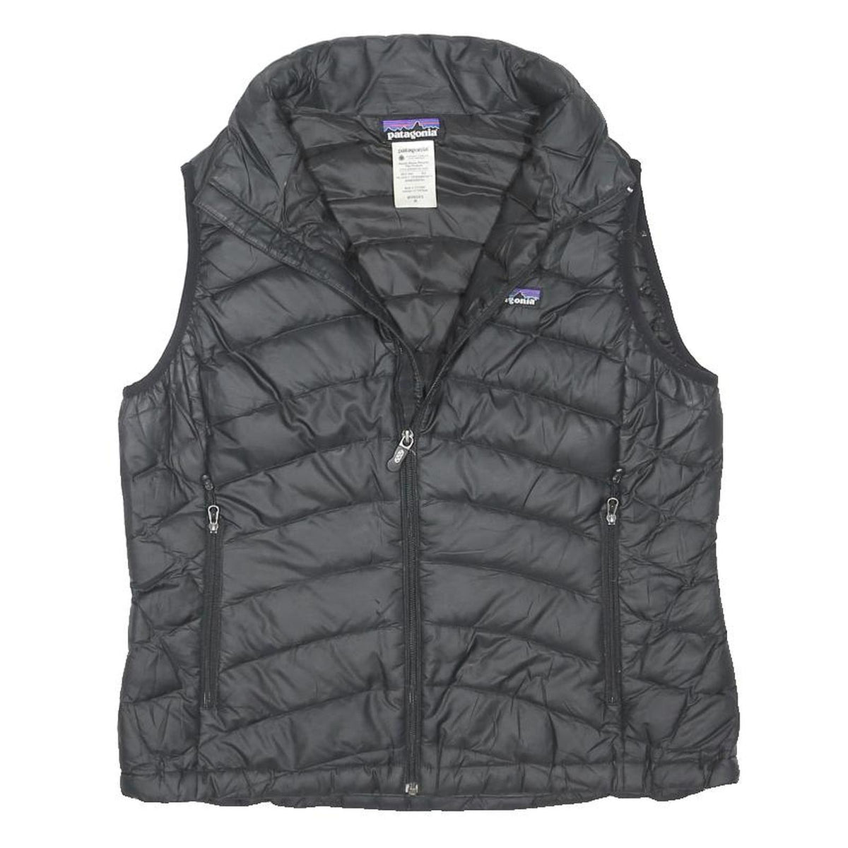 PATAGONIA Womens Black Jacket M Polyester Blend Quilted Zip Outdoor Warm Vest