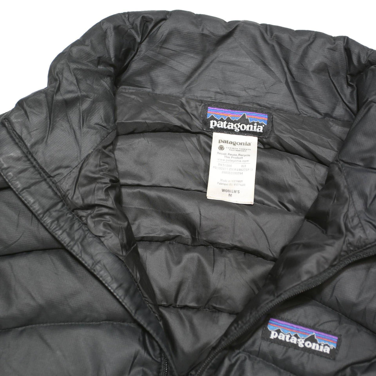 PATAGONIA Womens Black Jacket M Polyester Blend Quilted Zip Outdoor Warm Vest