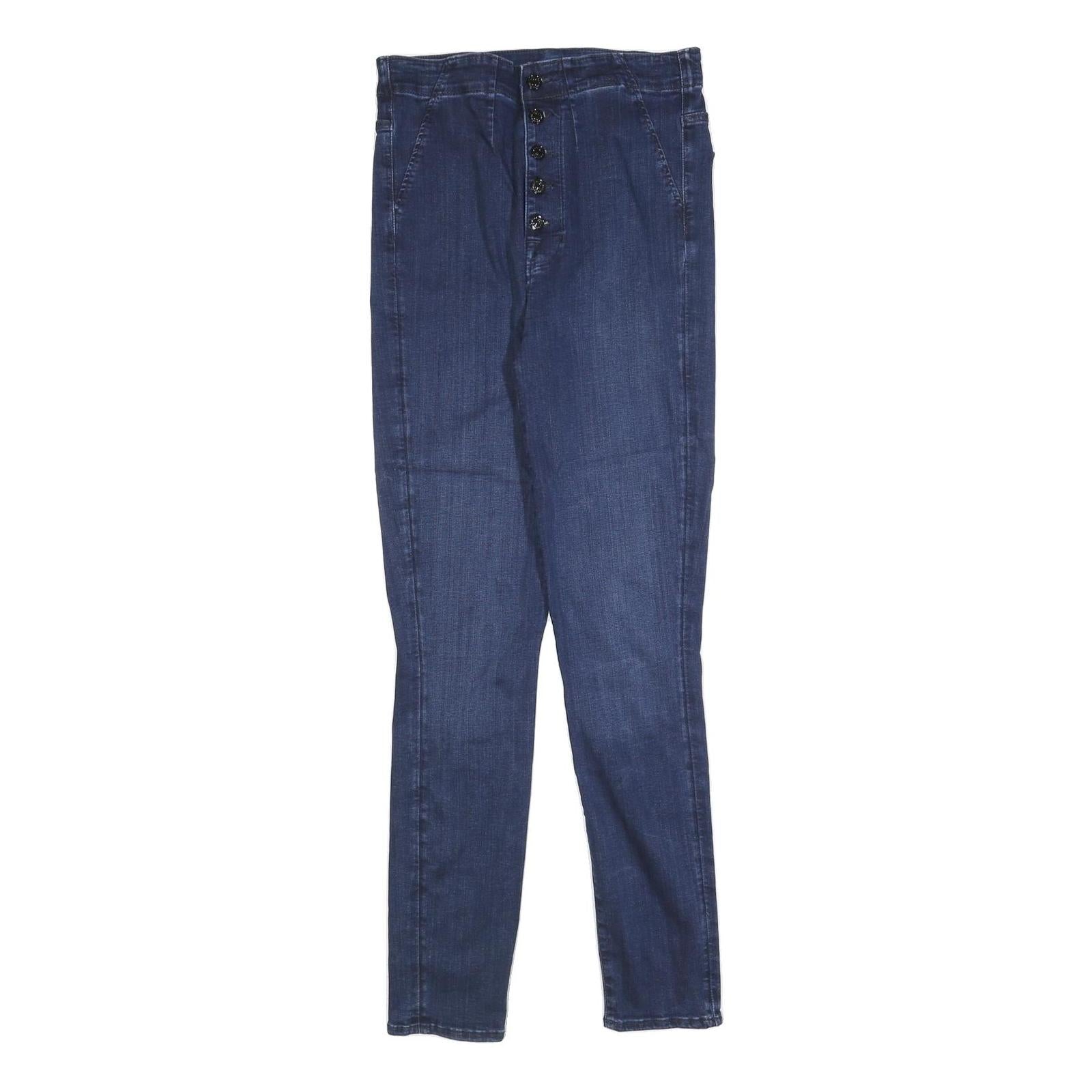 7 FOR ALL MANKIND Womens Jeans Blue Slim Skinny Denim Medium W32 L32 Button