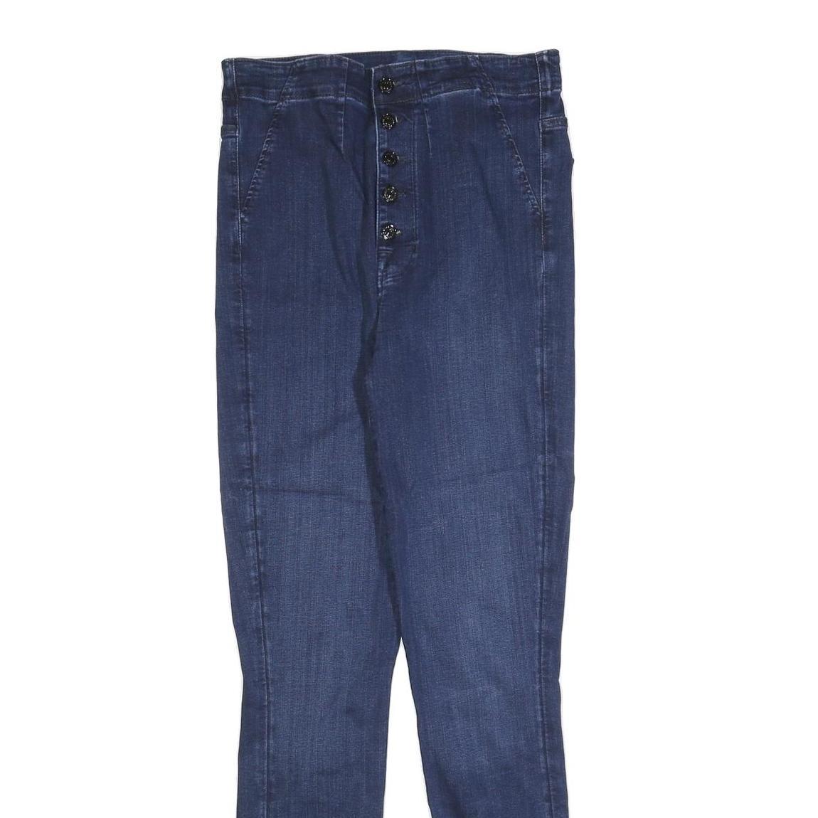 7 FOR ALL MANKIND Womens Jeans Blue Slim Skinny Denim Medium W32 L32 Button