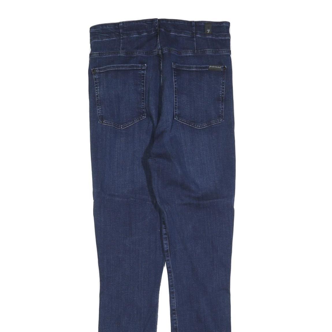 7 FOR ALL MANKIND Womens Jeans Blue Slim Skinny Denim Medium W32 L32 Button
