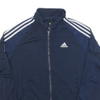 ADIDAS Mens Navy Blue Track Jacket S Polyester Blend Zip Athletic Casual