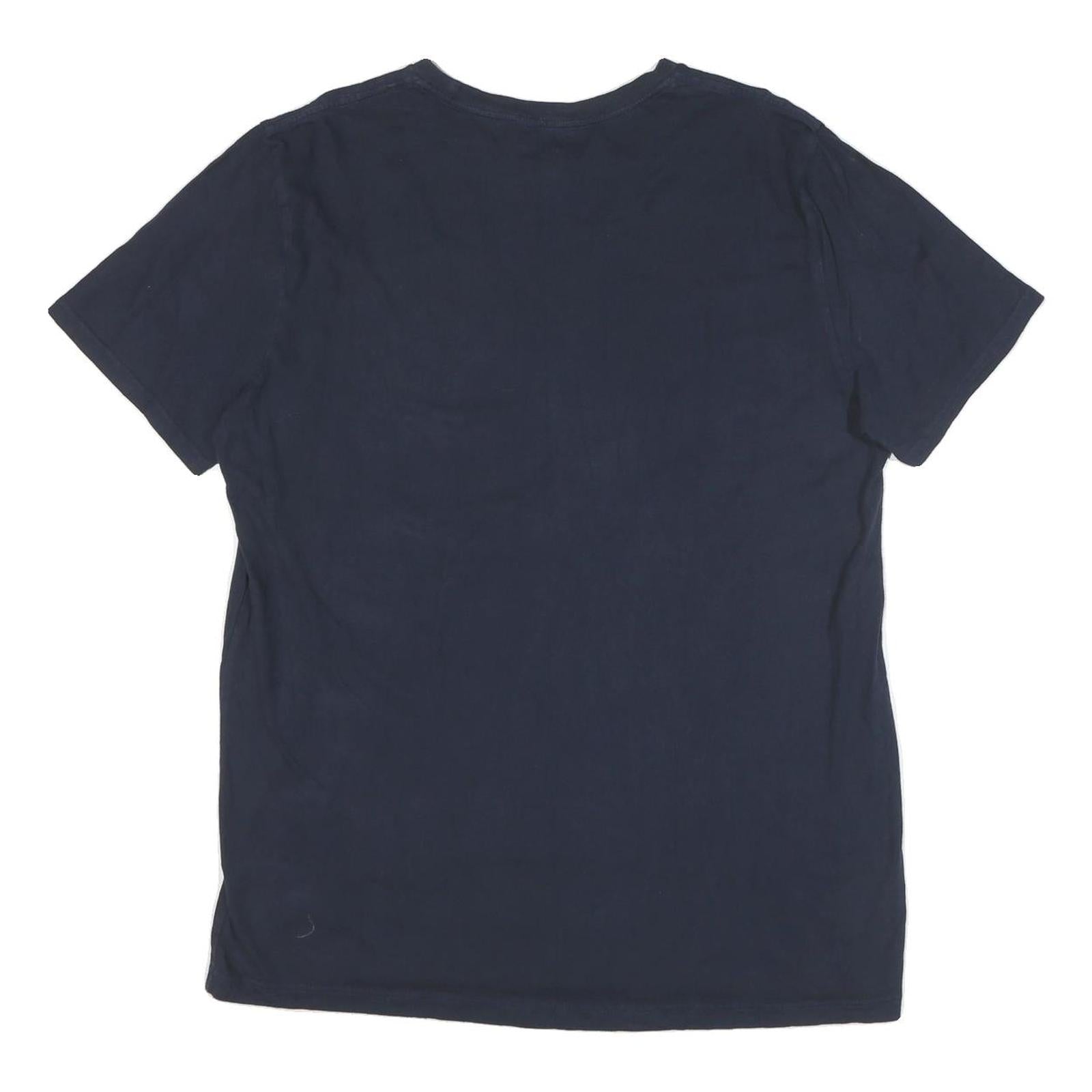 NAUTICA Mens Navy Blue Graphic T-Shirt XL Short Sleeve Crew Neck Cotton Blend