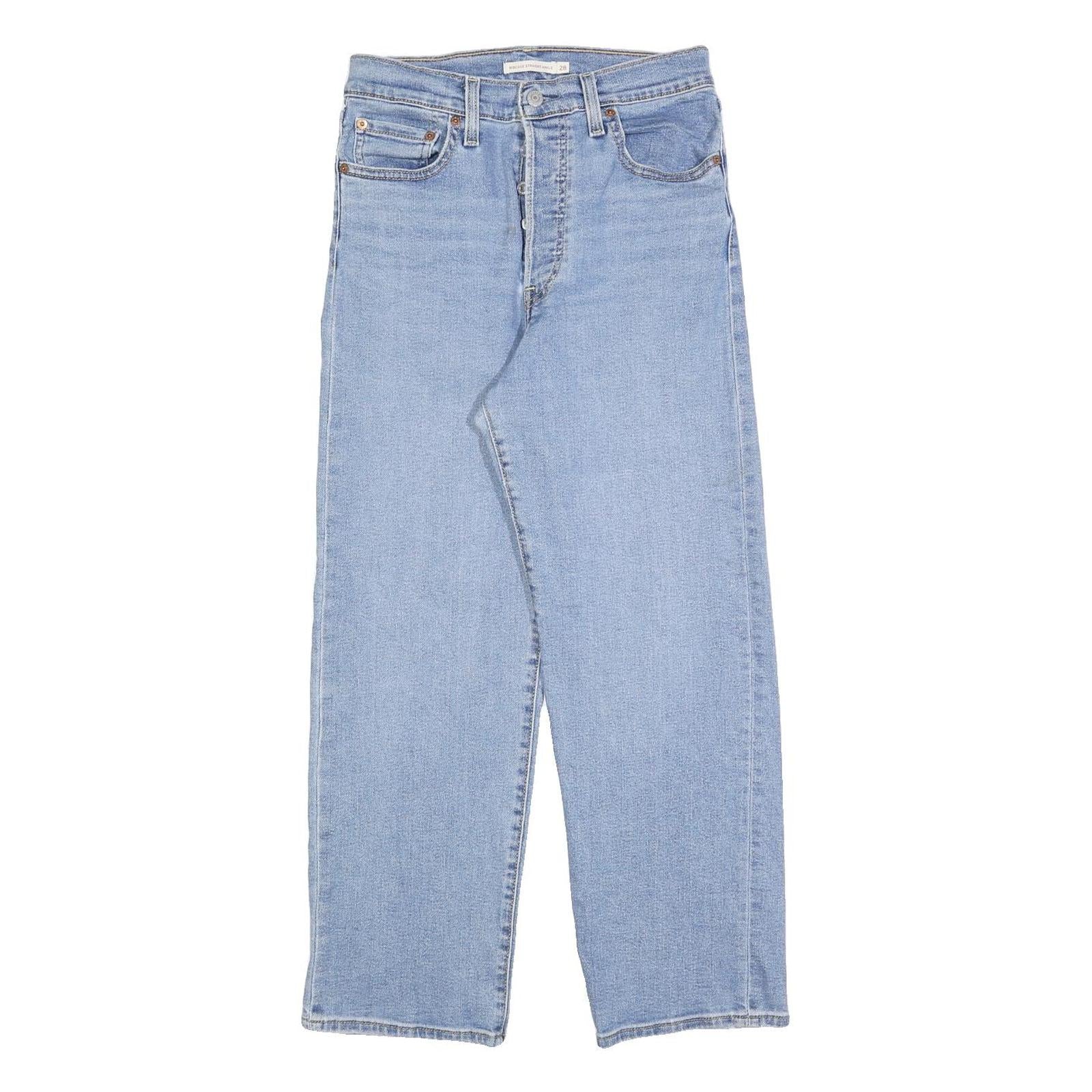LEVI'S Womens Jeans Blue Regular Straight Denim Light W28 L27 Classic Button Fly